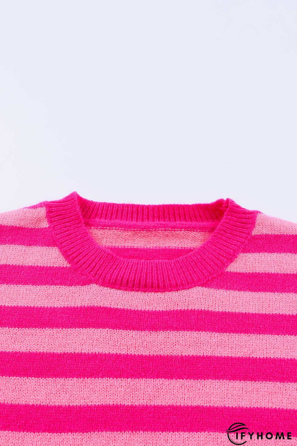 Rose Striped Long Sleeve Pullover Sweater | IFYHOME
