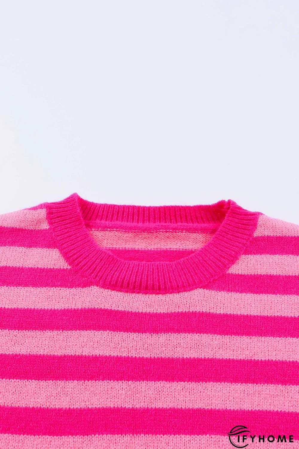 Rose Striped Long Sleeve Pullover Sweater | IFYHOME