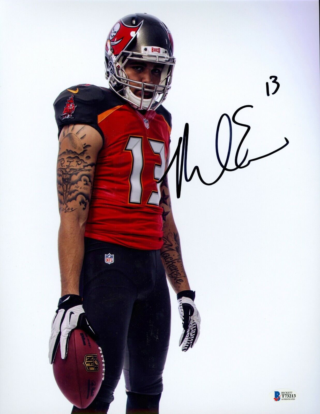 Mike Evans Signed 11x14 Photo Poster painting Beckett BGS COA Rookie RC Auto Bucs BAS 2014 Gem