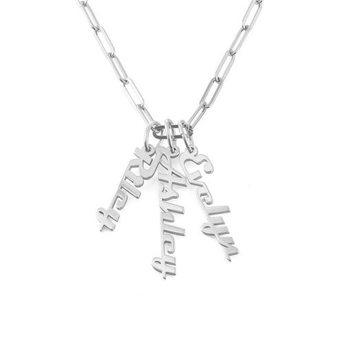925 Sterling Silber Kettenglied Namen Halskette mit 3 Namen n3 Kettenmachen