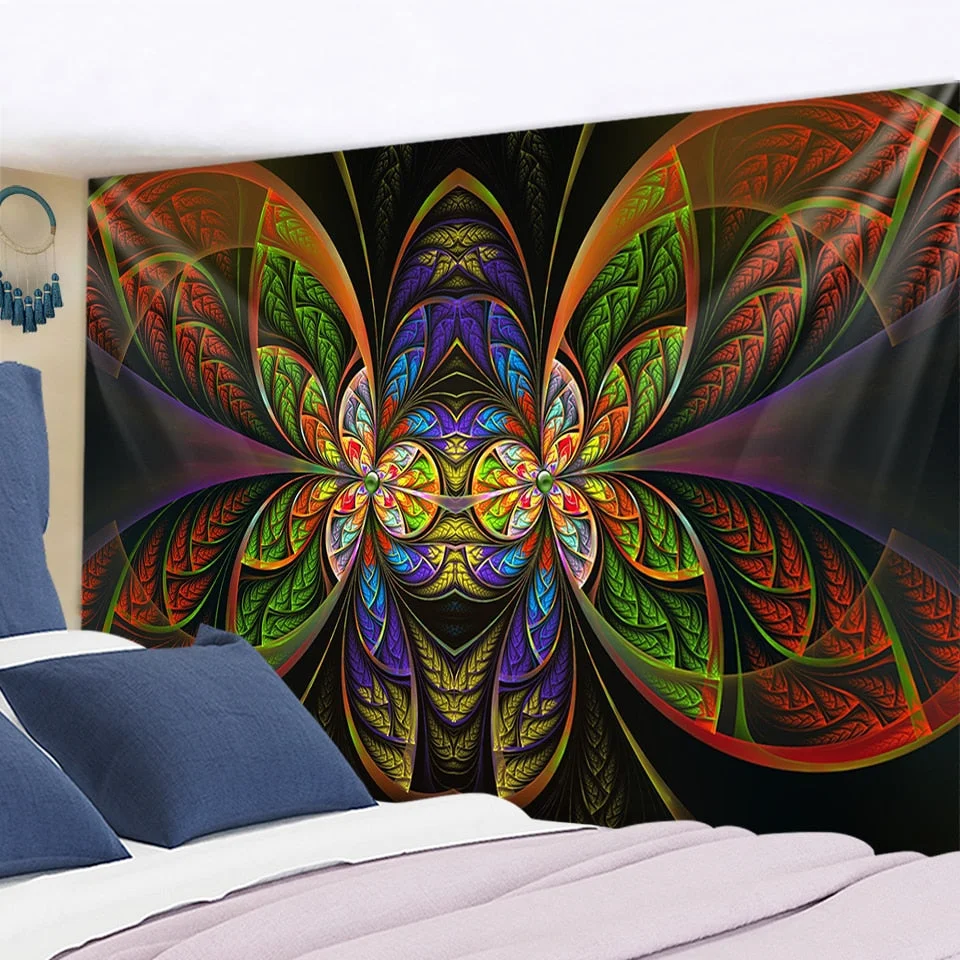 Indian Mandala Psychedelic Flower Tapestry Wall Hanging Astrology Divination Bedspread Beach Matwitchcraft Hippie Colorful