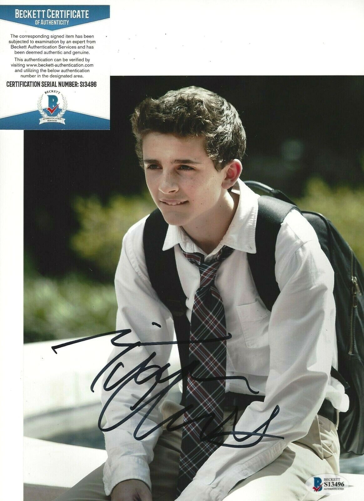 TIMOTHEE CHALAMET SIGNED CALL ME BY YOUR NAME 8x10 MOVIE Photo Poster painting BECKETT BAS COA 4