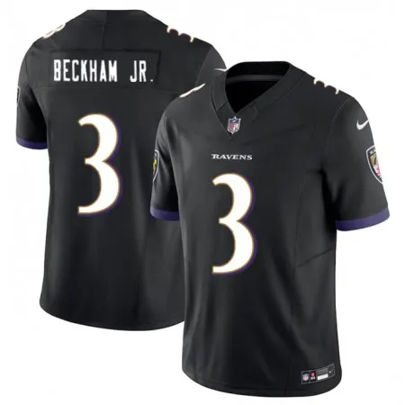 Men's Baltimore Ravens #3 Odell Beckham Jr. Black 2023 F.U.S.E.  Vapor Untouchable Stitched Football Jersey
