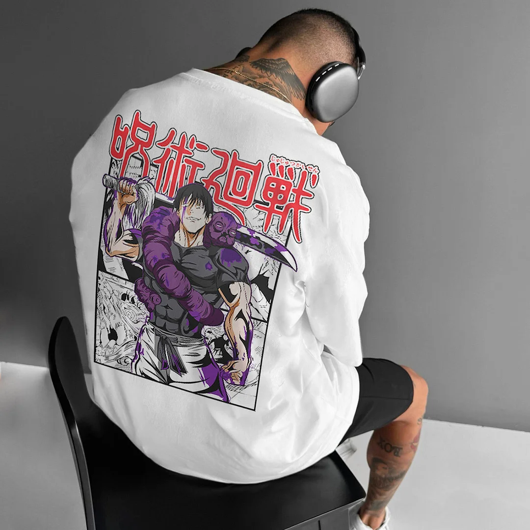 Unisex Casual Anime Print T-shirt Jujutsu Kaisen T-shirt、、URBENIE