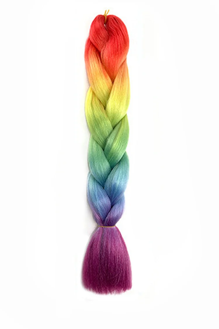 Daily Rainbow Braiding Hair Ponytails Braid Wigs(One Package)