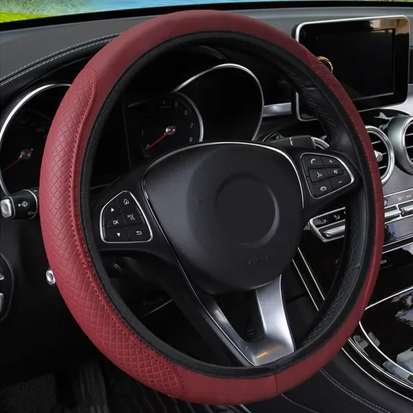 Anti-Slip PU Microfiber Universal Eming Leather Auto Steering- wheel Car Steering Wheel Cover Interior Accessories