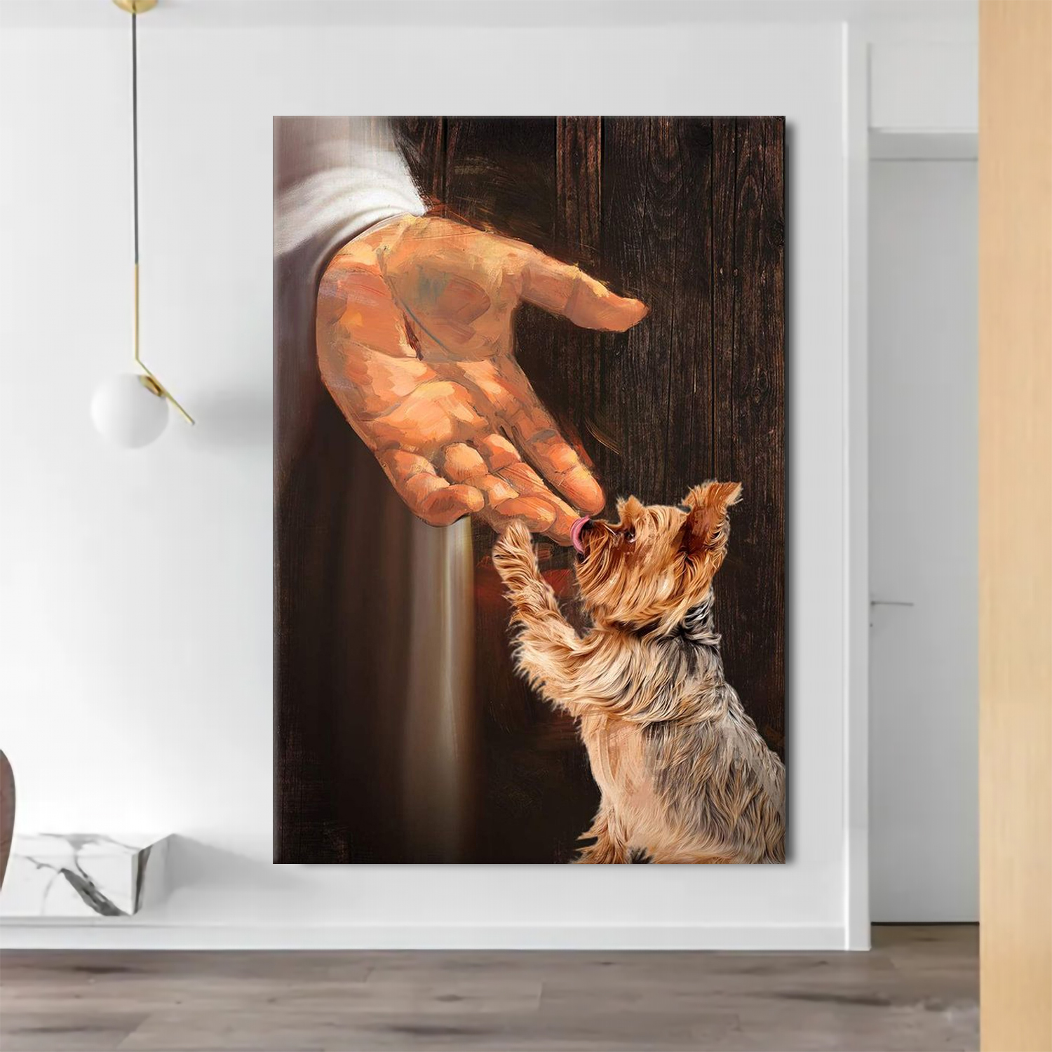 Jesus and Dog Canvas Wall Art