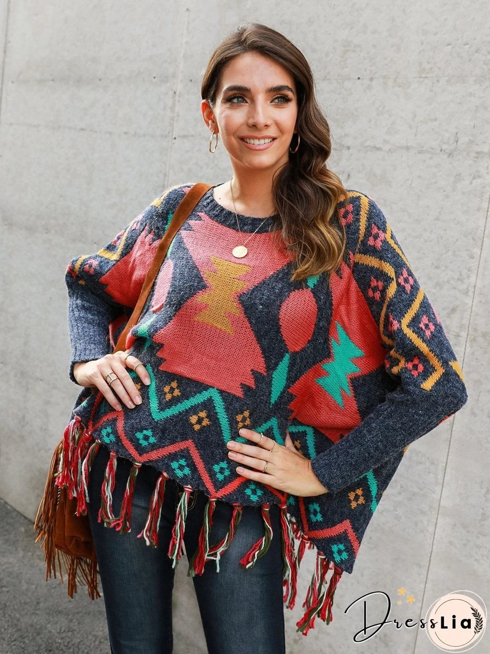 Shift Long Sleeve Tribal Boho Sweater