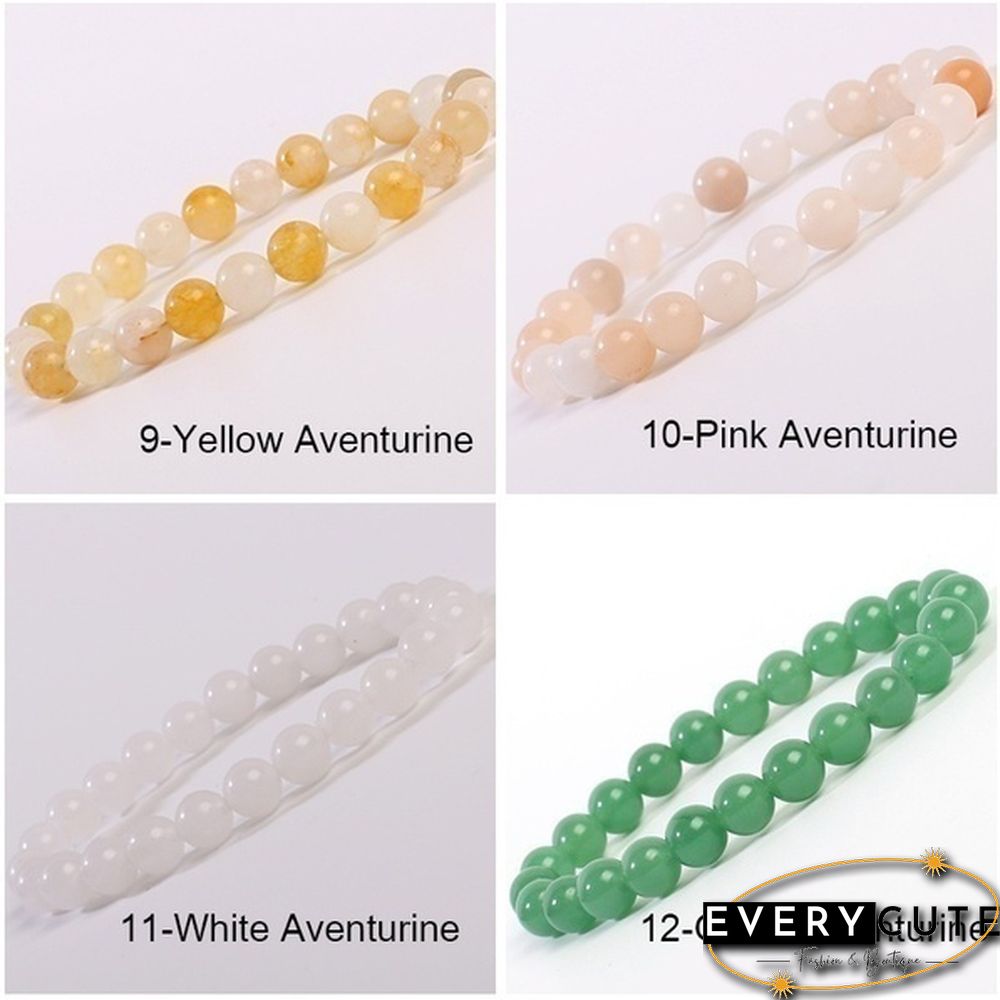 Natural Gemstone Round Beads 8mm Bracelets Apatite / Agate /amethyst /watermelon /Rose Quartz /Morgan Stone/malachite/Tiger Eye Fashion Bracelet 75 Styles