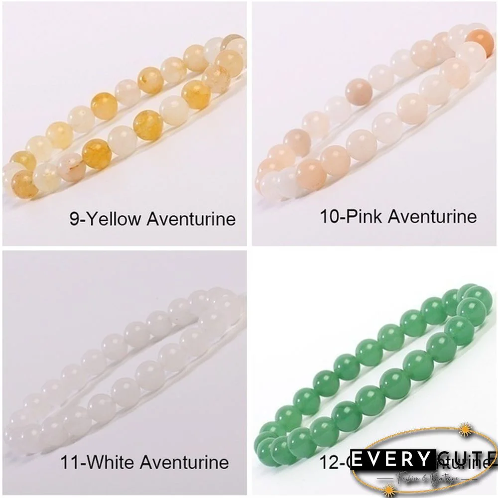 Natural Gemstone Round Beads 8mm Bracelets Apatite / Agate /amethyst /watermelon /Rose Quartz /Morgan Stone/malachite/Tiger Eye Fashion Bracelet 75 Styles