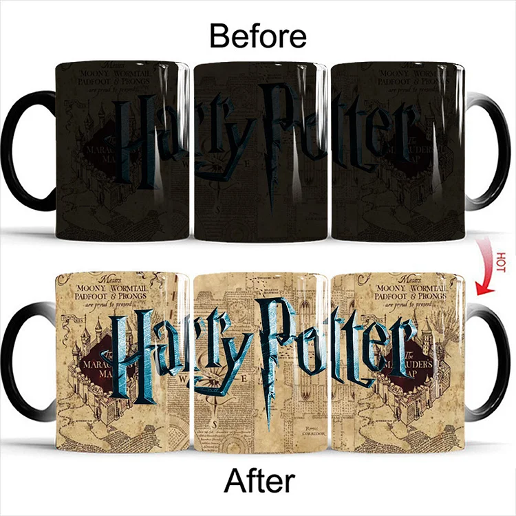 Great Color Changing Mug from Harry Potter, 330 ml Heat Sensitive Coffee Mug, Summer Winter Drinkware, Special gift for Harry Potter fans