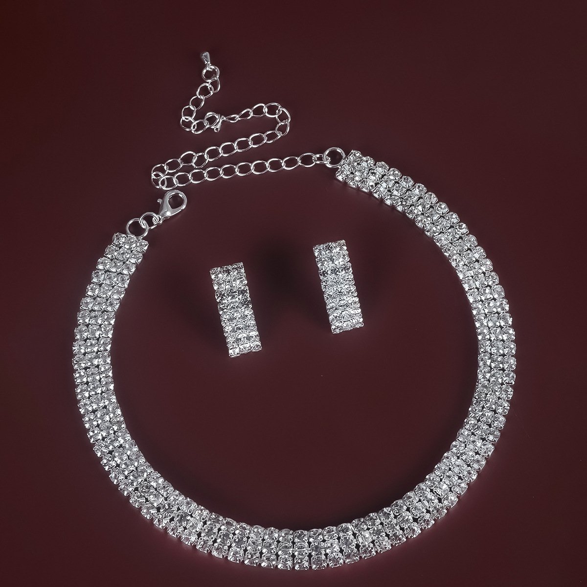 Full Rhinestone Women Necklace and Earrings Set | Oxredo Shop Ramadan Sale