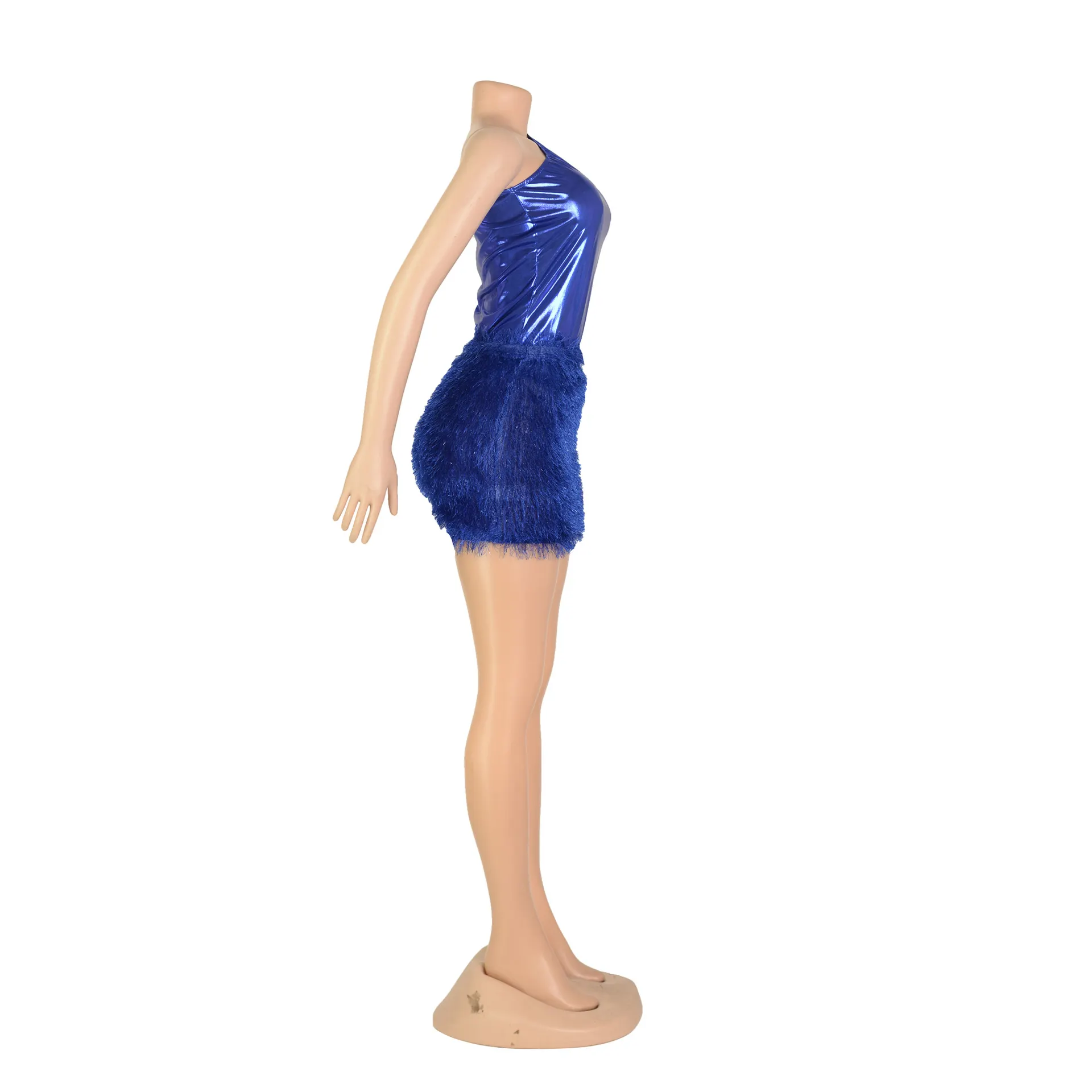 Women Clothing Skirt Set Jumpsuit Glossy Sexy Skirt Two Piece Set