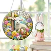 Thanksgiving-Ostern DIY 2D flache Acryl-Diamantmal-Kits 5D Diamantkunst-Fensteranh&auml;nger f&uuml;r Gartenwanddekorationen zu Hause