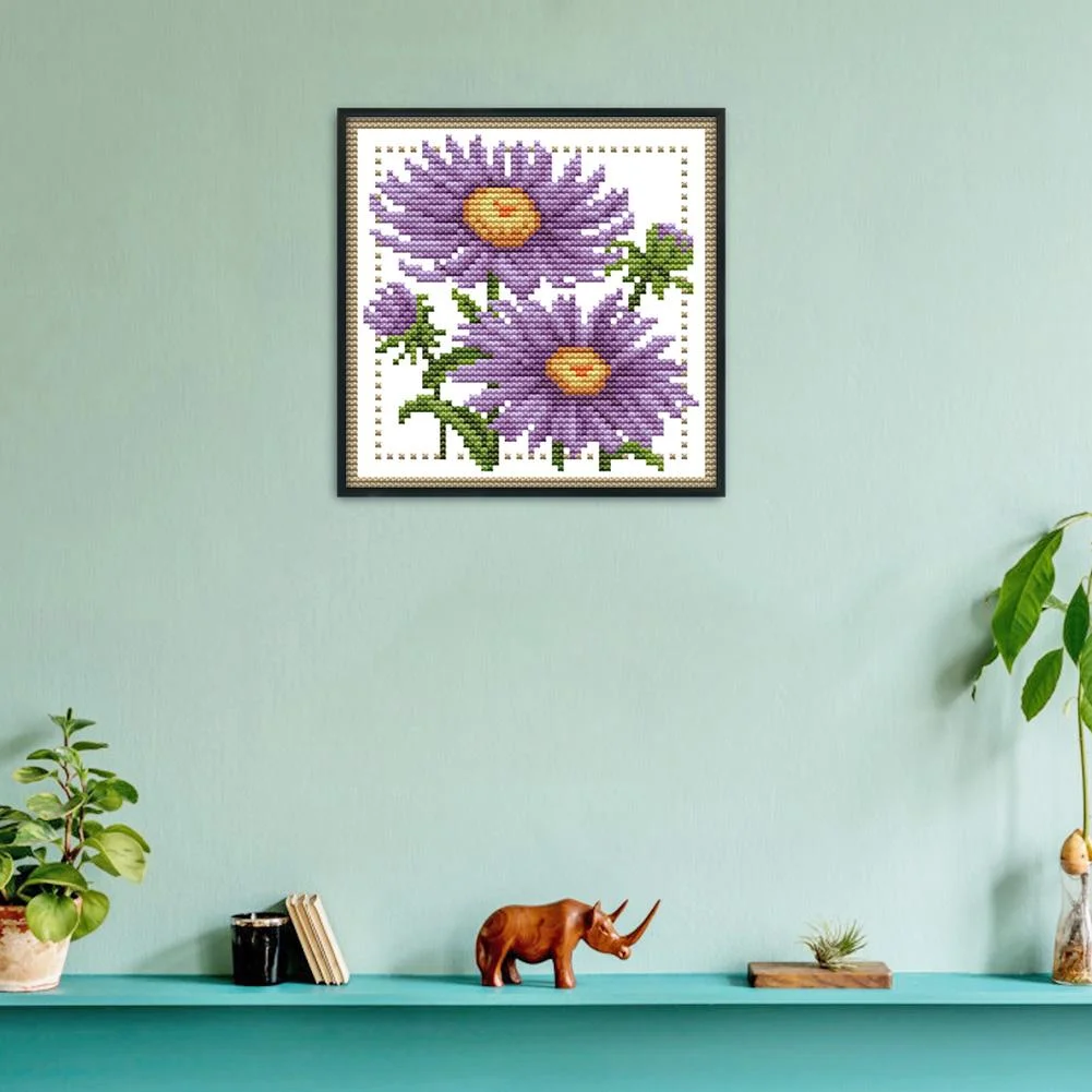 14ct Stamped Cross Stitch - Flower(17*17cm)