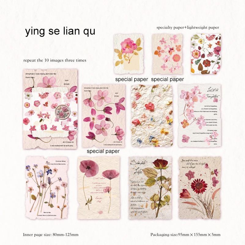 Material Paper - One Paper Flower Language Series Vintage Plant Landscaping Collage 
