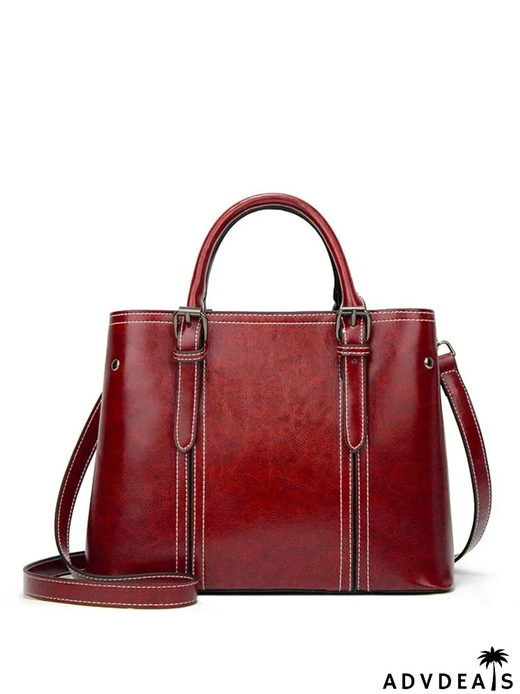 Stitch Detail Top Handle Bag