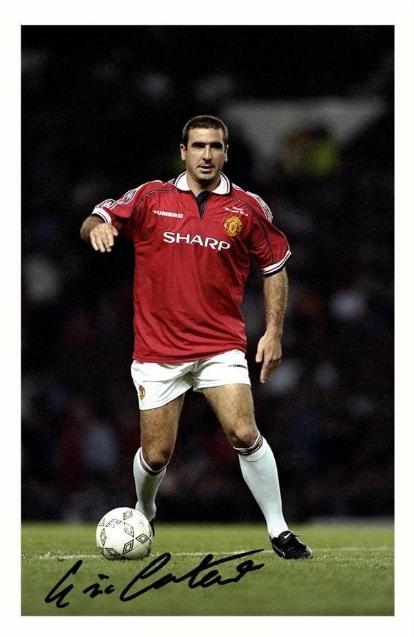 ERIC CANTONA - MANCHESTER UNITED AUTOGRAPH SIGNED Photo Poster painting POSTER