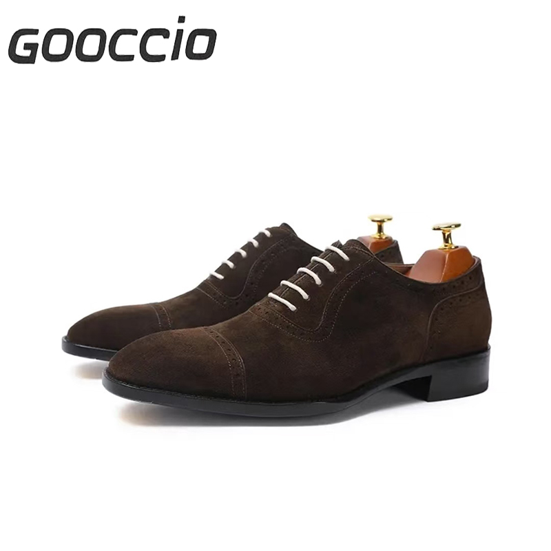NJ223 Italian Suede Calf-Skin Dress Shoes/Oxford Shoes For Men  GOOCCIO   
