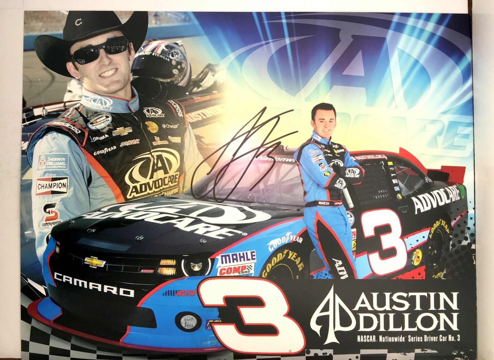 Austin Dillon Signed 8.5x11 Photo Poster painting Promo Hero Card Postcard NASCAR  SHIP Auto