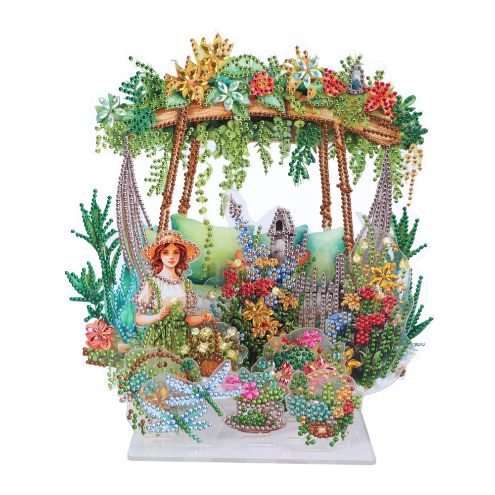 DIY Diamond Painting Free Combination Of 3D Decoration Desk Ornaments - Flower Garden