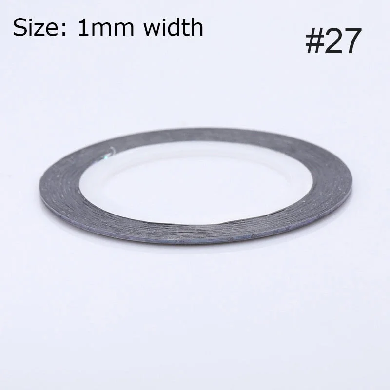 1mm 2mm 6mm Matte Glitter Nail Striping Tape Line Rainbow Multi Color Styling Tool Sticker Decal  DIY Decoration-Nail Inspo