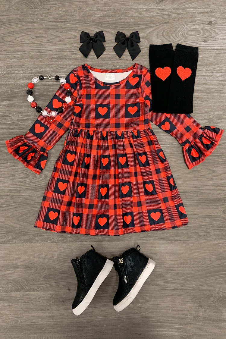 Red & Black Heart Dress