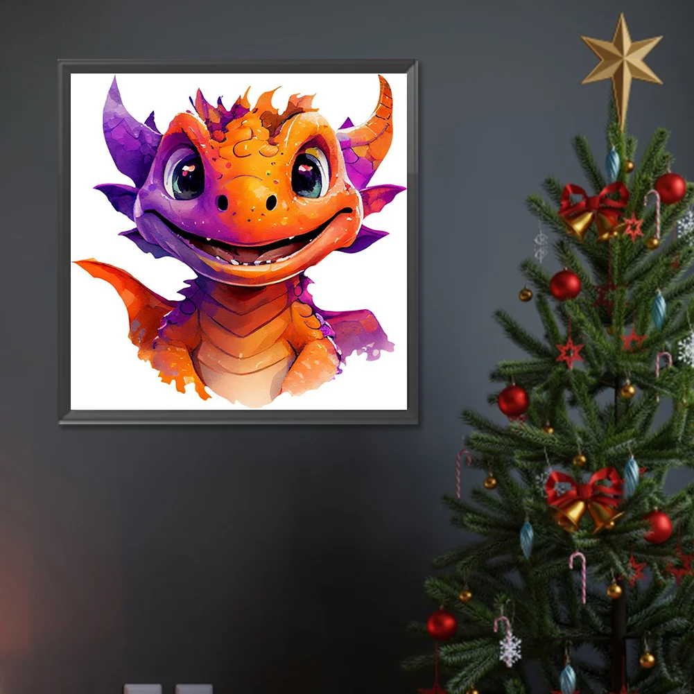 Full Round Diamond Painting 30*30cm - Little Dragon