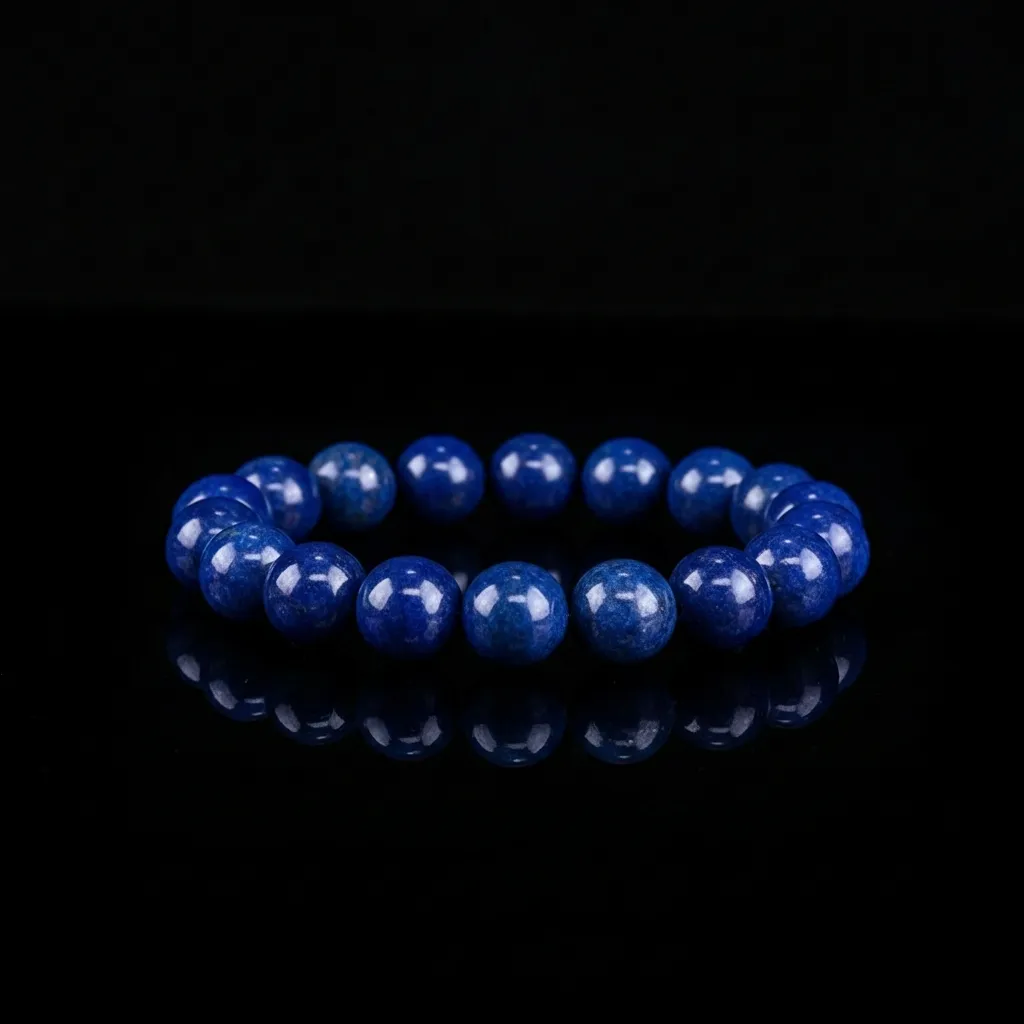 JiStones Midnight Azure: Natural Afghan Lapis Lazuli & White Gold Bracelet