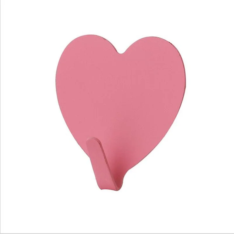 4pcs Love Heart Wall Hooks Clothes Towel Mask Hanger Stainless Steel Bathroom Kitchen Hook Door Keys Organizer Holder Home Decor