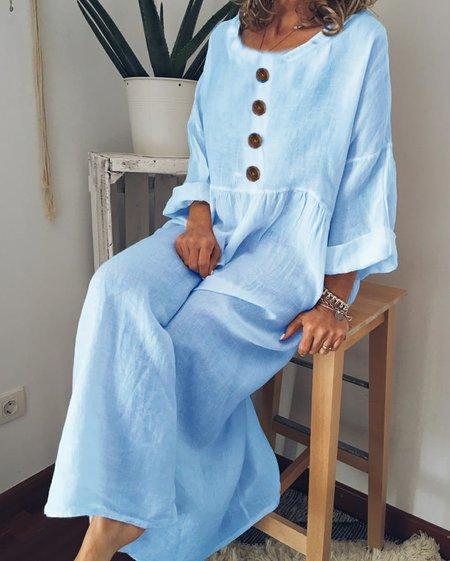Casual Long Sleeve Cotton-Blend Casualdress