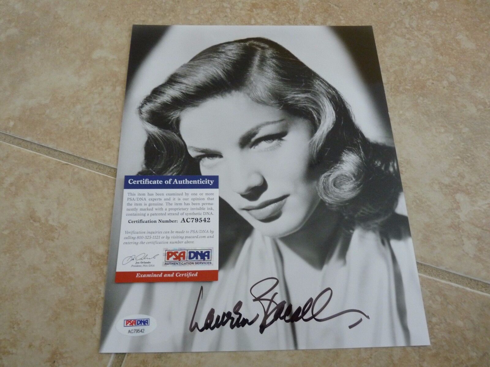 Lauren Bacall Sexy Signed Autographed 8x10 Promo Photo Poster painting PSA Certified