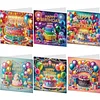 (US Only)6PCS DIY Diamond Art Greeting Cards Birthday Theme Congratulations Cards & Gifts