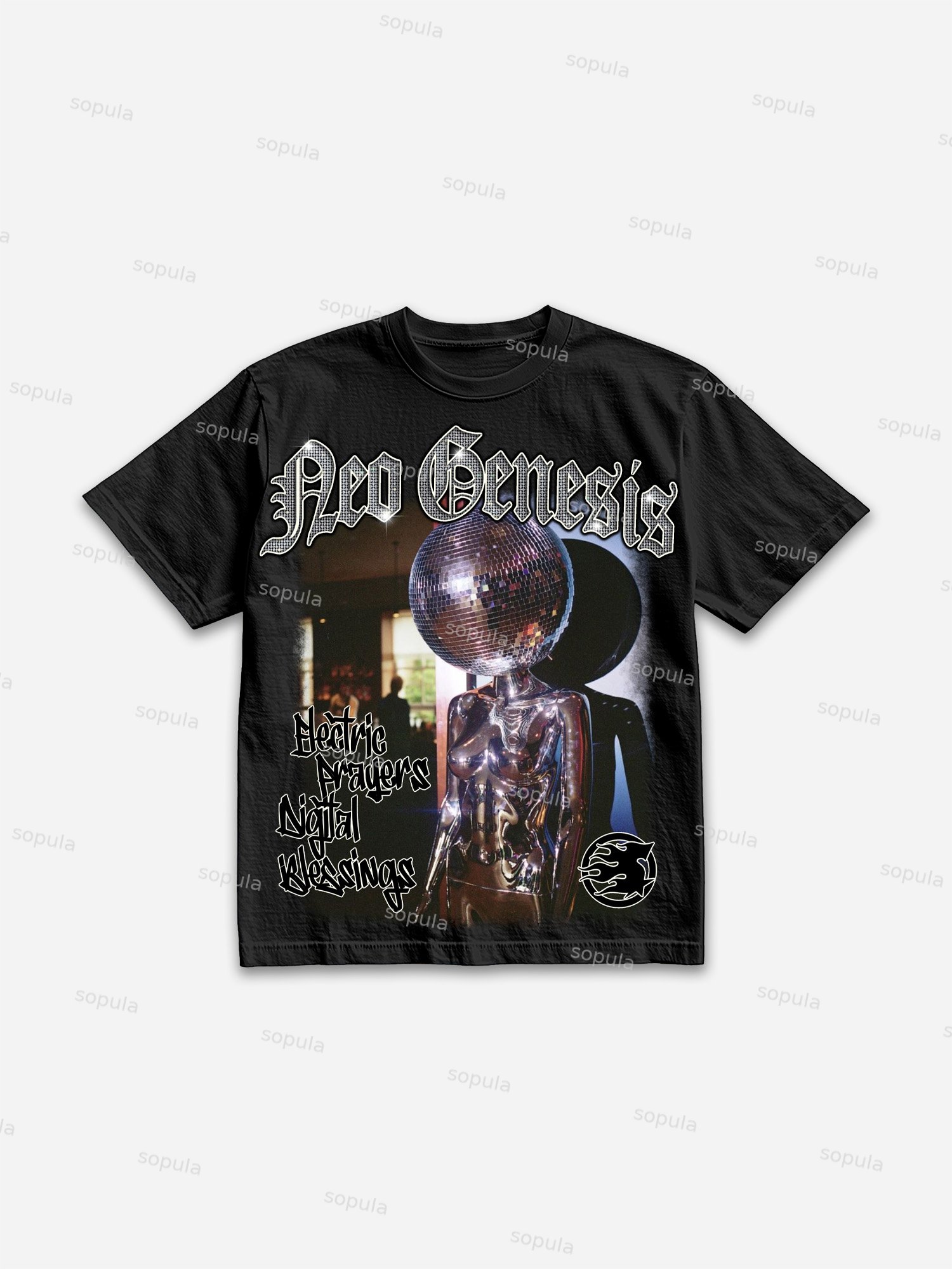 Cyberpunk X Religion Graphic Cotton T-shirt - SOPULA