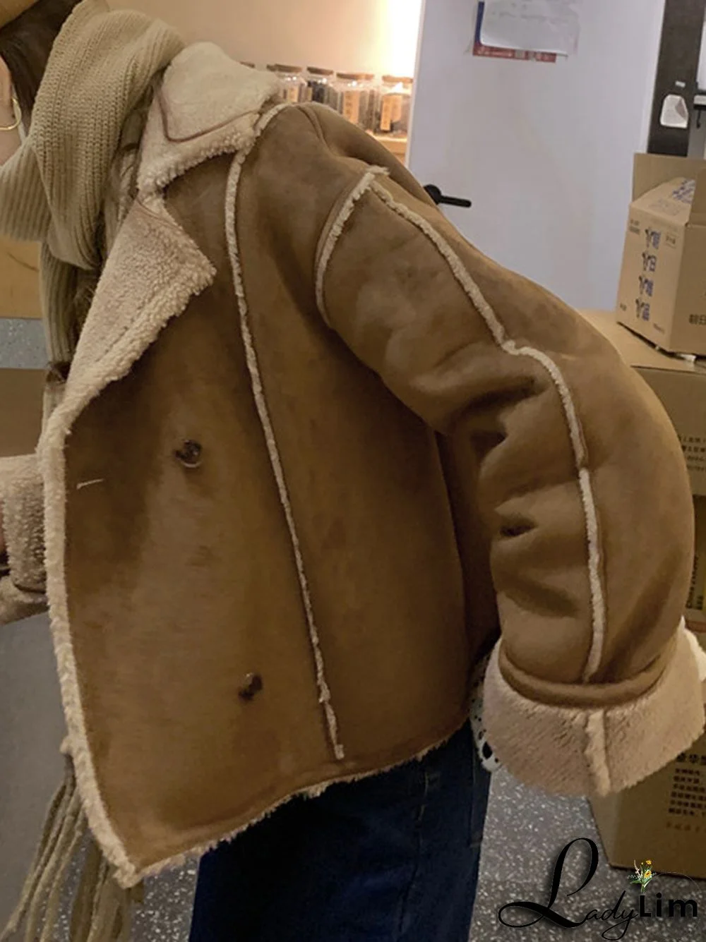 Vintage Brown Lambswool Splice Short Jacket