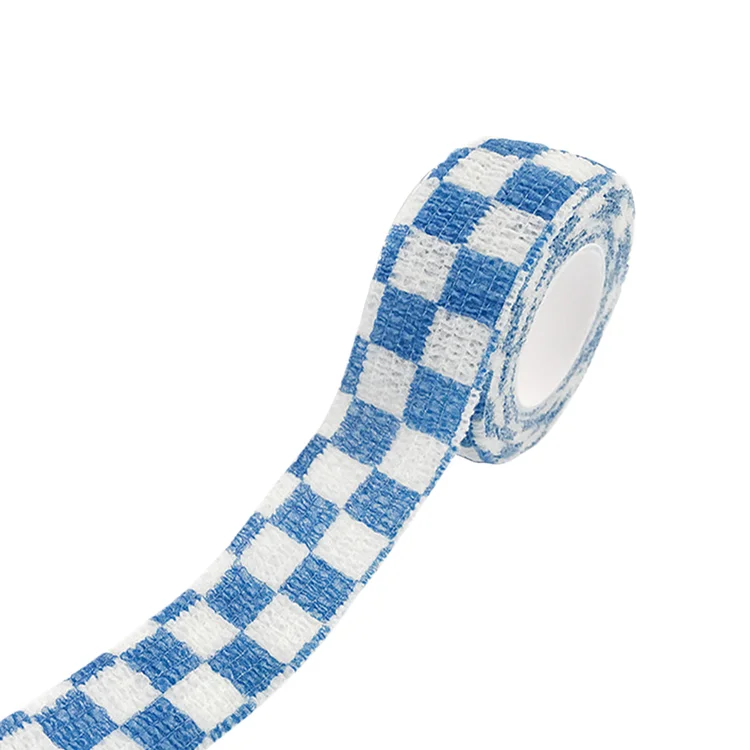 Non-woven Fabric Finger Binding Wrap Breathable for Sports Wrist (Blue Plaid)