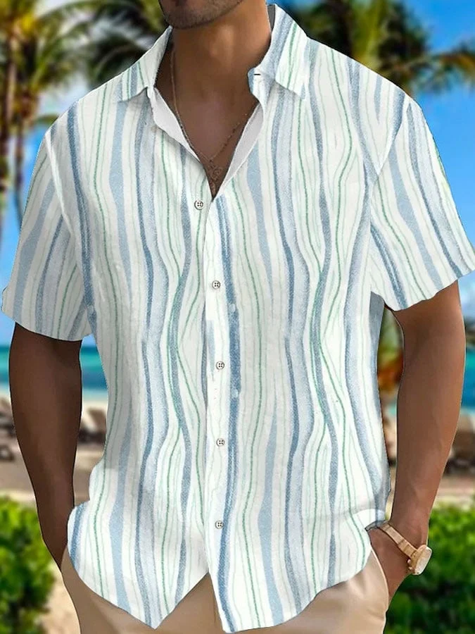 Men's Retro Vacation Style Print Casual Shirt