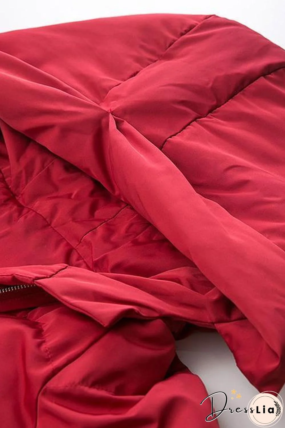 Zipper Button Hooded Coat