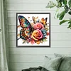 Diamond Painting-DIY Full Round Dril Butterfly Rose