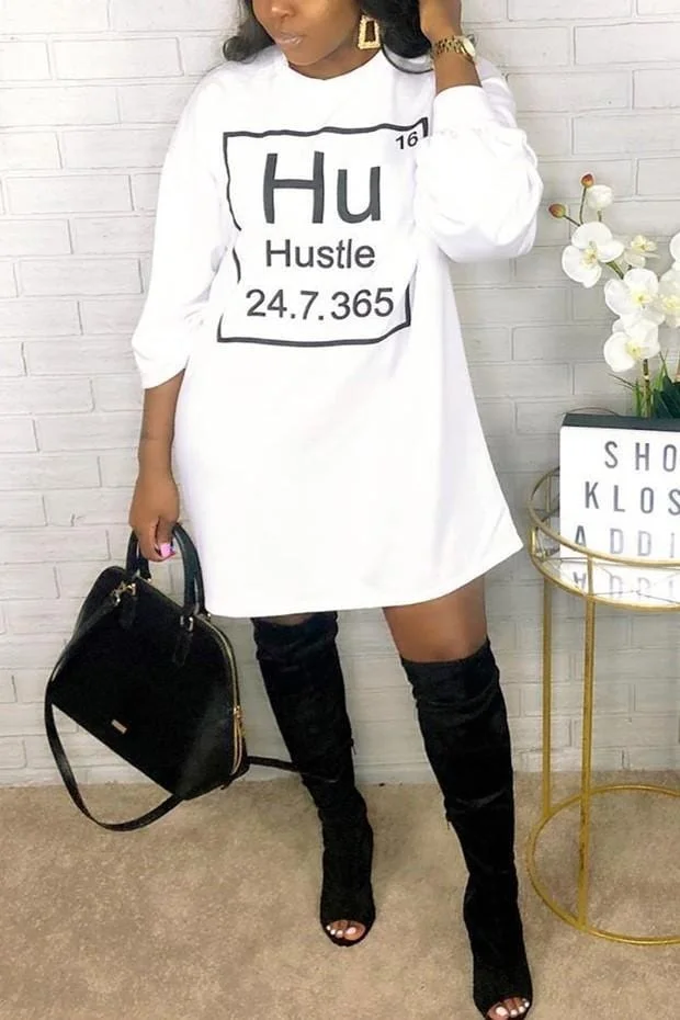 Fashion Printing Round Neck Dress