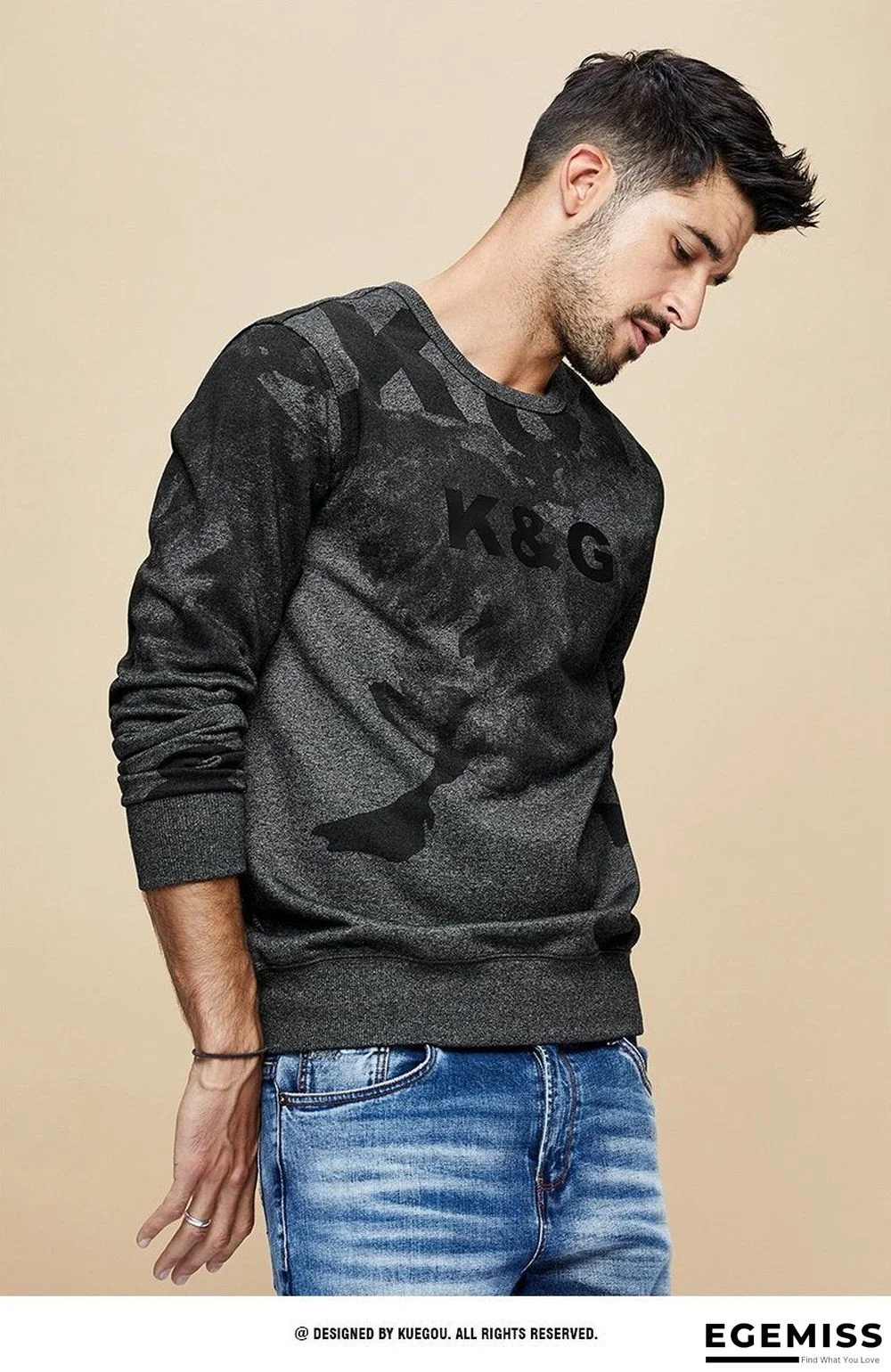 Men Autumn Cotton Black Print Letter Sweatshirts Fashion Japanese Streetwear Hip Hop Male Clothes Plus Size Top | EGEMISS