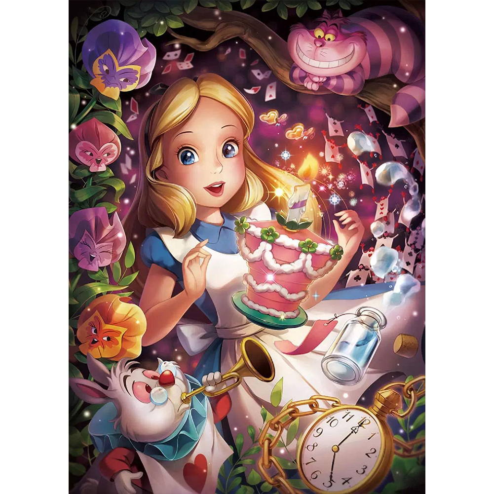 Disney Alice In Wonderland Full 11CT Pre-stamped Canvas(40*56cm) Cross Stitch
