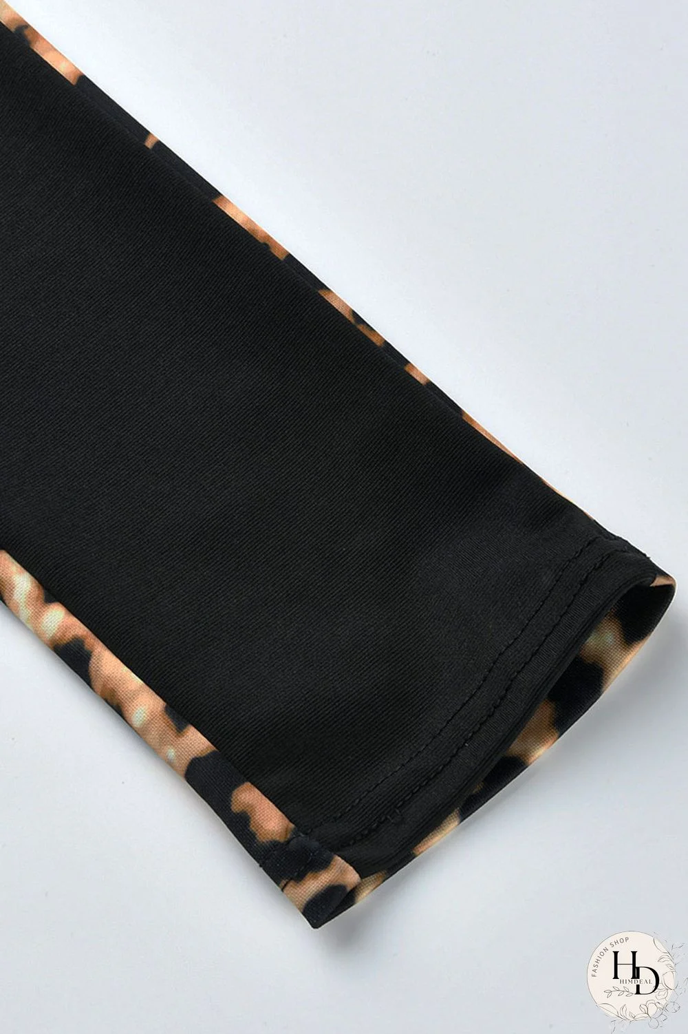 Black Fashion Leopard Camouflage Print Split Joint POLO collar Asymmetrical Dresses