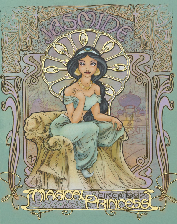 Disney Princess Jasmine Snow White Mermaid 40*50CM(Canvas) Full Round Drill Diamond Painting gbfke