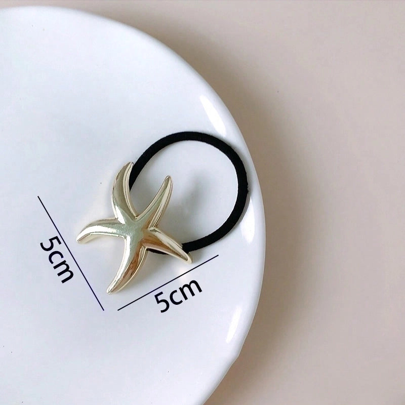 Women’s Minimalist Classic Style Starfish Flower Bow Knot Alloy Hair Tie