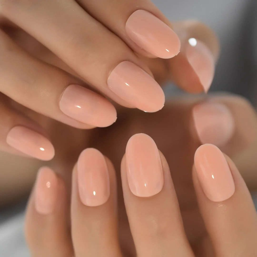 Sky Blue Full Nail Kit False Tips Press Ons Short For DIY Nail Art Salon Fake Nail Extension With Glue Adhesive Matte Squoval-Nail Inspo