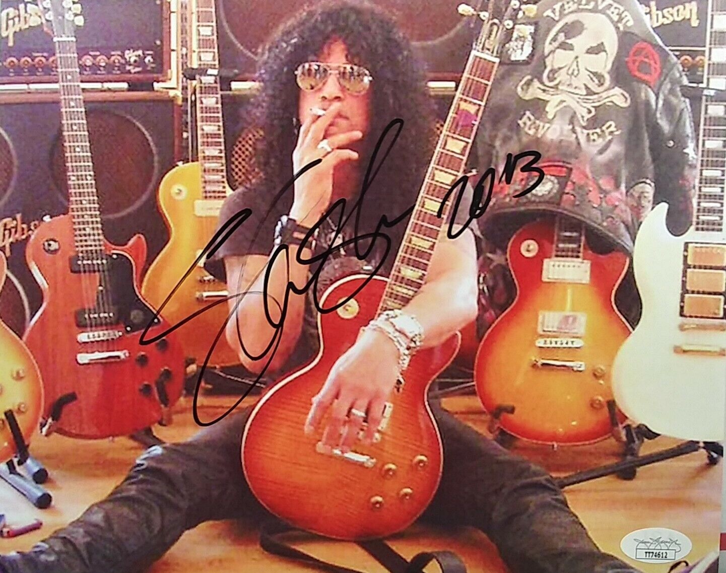 Slash - Guns and Roses - signed 8 x 10 COA JSA