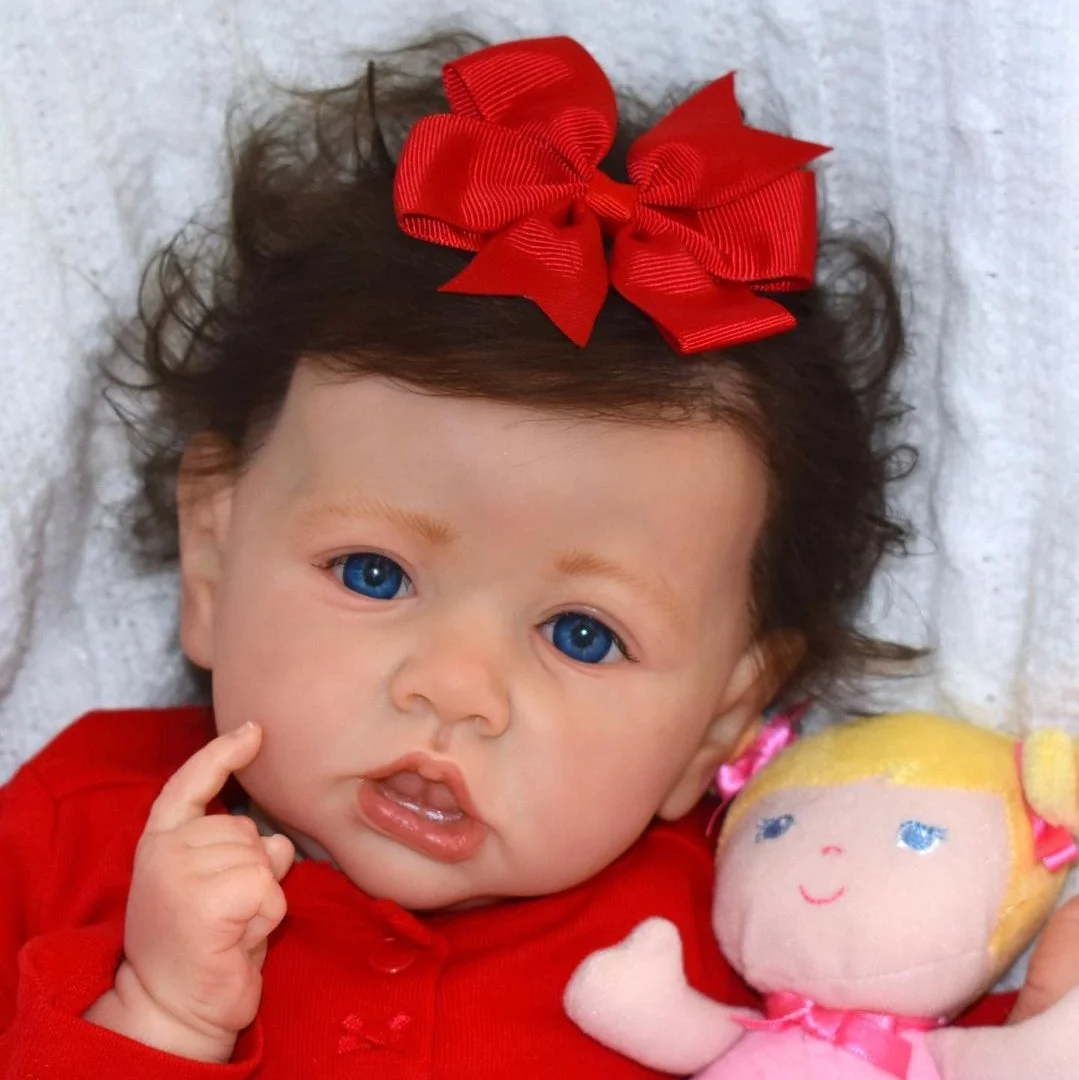 [Christmas Gifts] Reborn Toddlers Baby Girl Belle 20" Soft Weighted Body, Cute Lifelike Handmade Silicone Doll Set,Gift for Kids