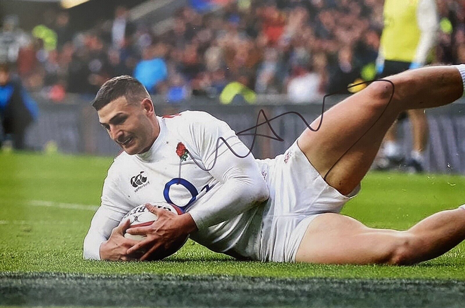 Jonny May Genuine Hand Signed England 12x8 Photo Poster painting 4
