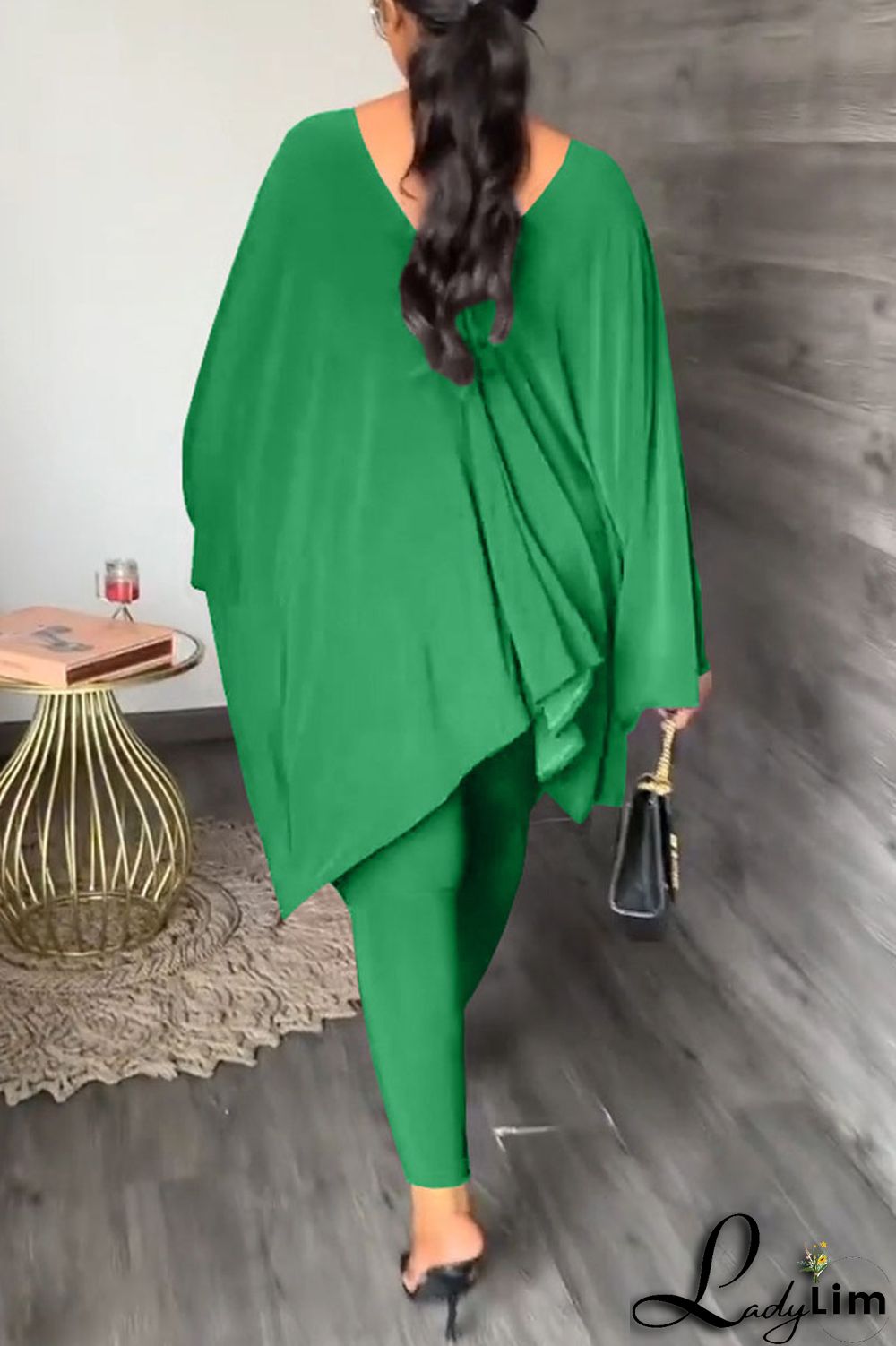 Black Casual Solid Patchwork V Neck Long Sleeve Two Pieces